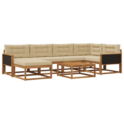 Set di divani da esterno con cuscino 7 pcs Naturale e Beige | homemem39