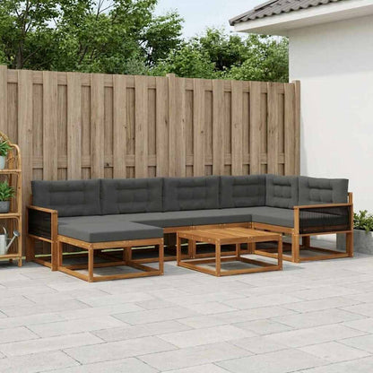 Set di divani da esterno con cuscino 7 pcs Naturale e Antracite