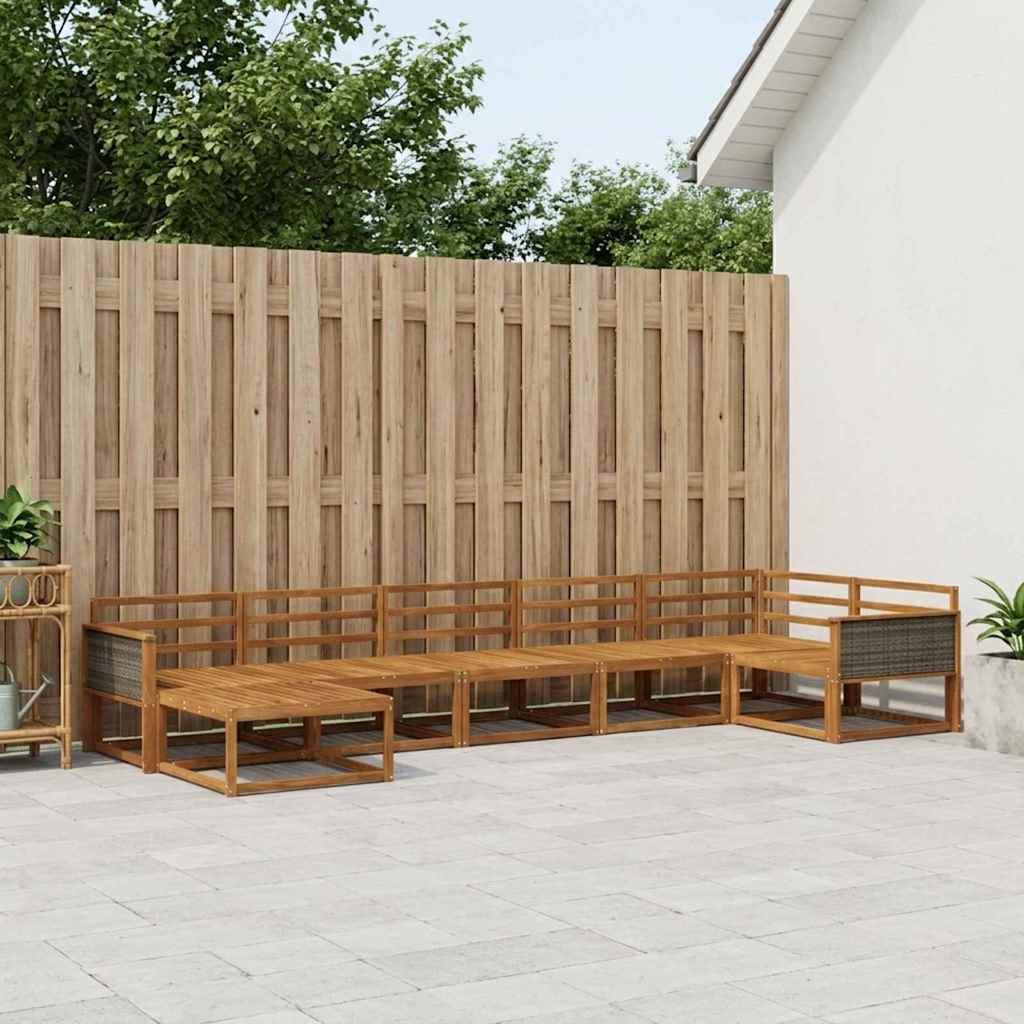 Set di divani da esterno 7 pcs Naturale | homemem39