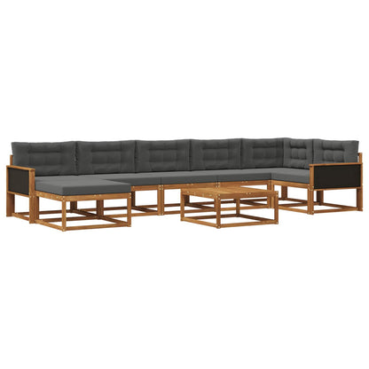 Set di divani da esterno con cuscino 8 pcs Naturale e Antracite | homemem39