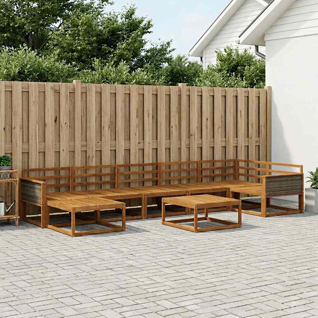 Set di divani da esterno 8 pcs Naturale