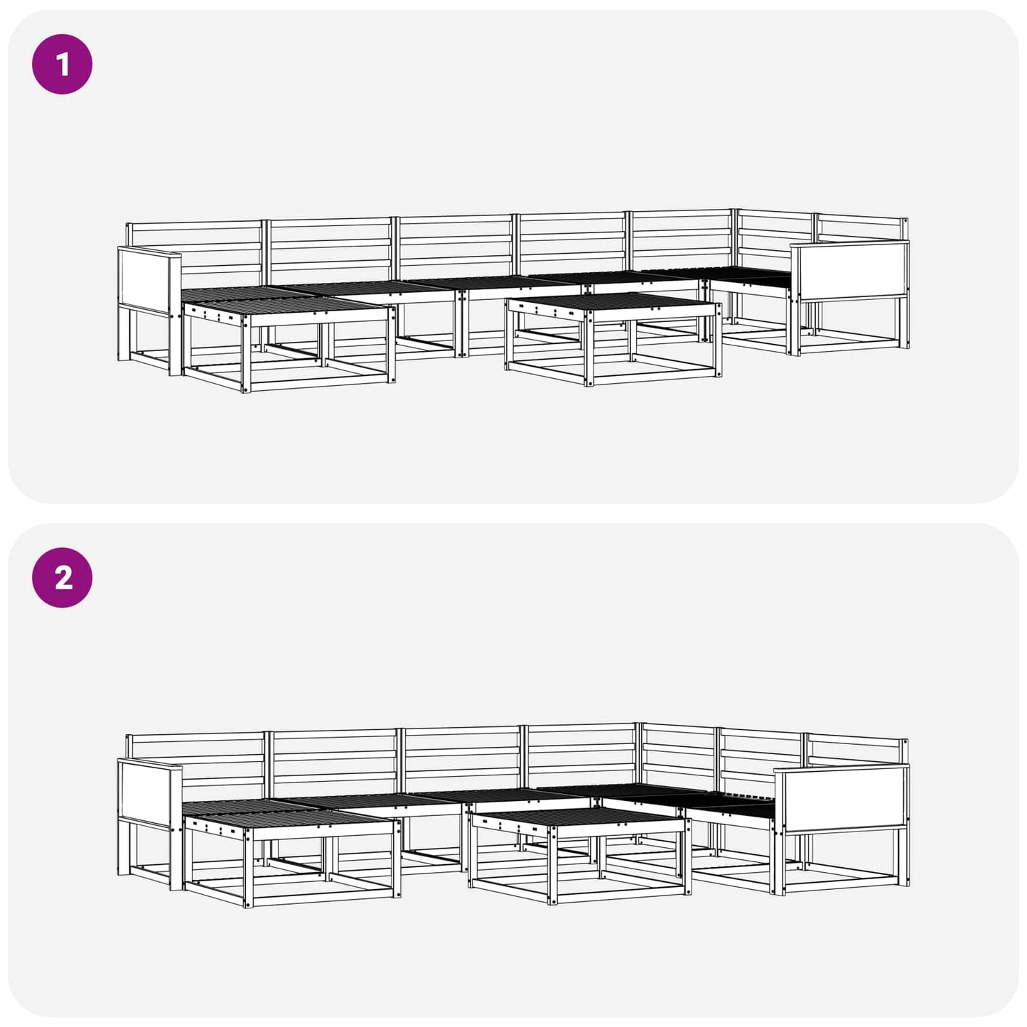 Set di divani da esterno 8 pcs Naturale | homemem39