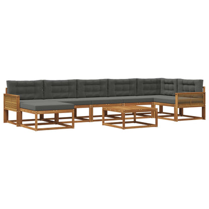 Set di divani da esterno con cuscino 8 pcs Naturale e Antracite | homemem39