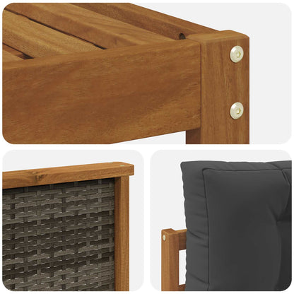 Set di divani da esterno con cuscino 8 pcs Naturale e Antracite | homemem39