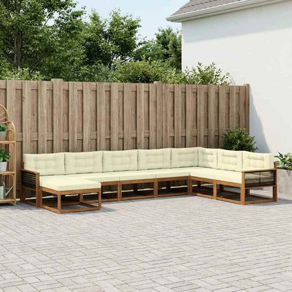 Set di divani da esterno con cuscino 8 pcs Naturale e Crema