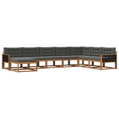 Set di divani da esterno con cuscino 8 pcs Naturale e Antracite | homemem39
