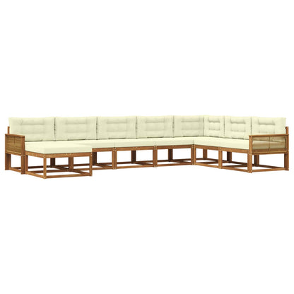 Set di divani da esterno con cuscino 8 pcs Naturale e Crema | homemem39