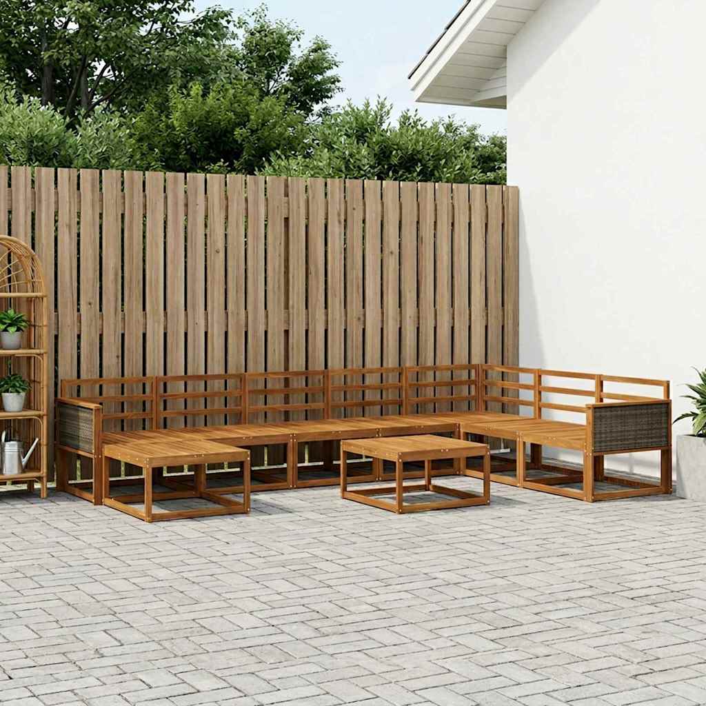 Set di divani da esterno 9 pcs Naturale | homemem39