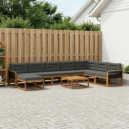 Set di divani da esterno con cuscino 9 pcs Naturale e Antracite