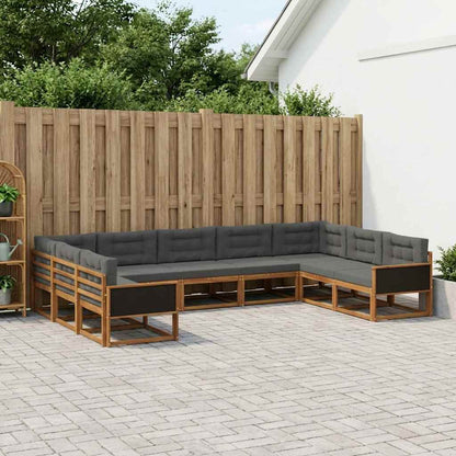 Set di divani da esterno con cuscino 9 pcs Naturale e Antracite