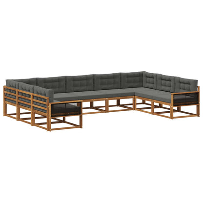 Set di divani da esterno con cuscino 9 pcs Naturale e Antracite