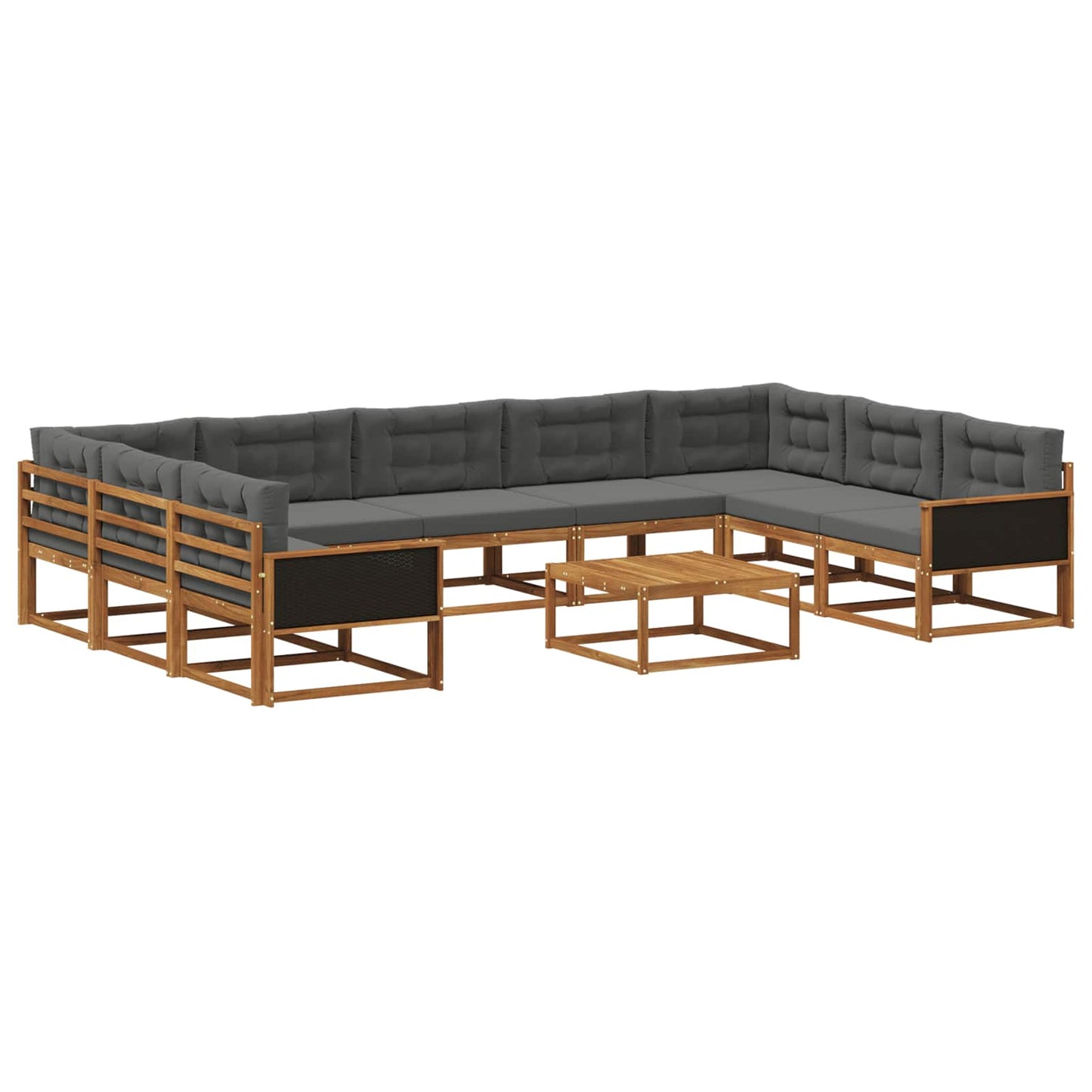 Set di divani da esterno 10 pcs Naturale e Antracite