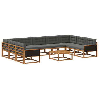 Set di divani da esterno 10 pcs Naturale e Antracite