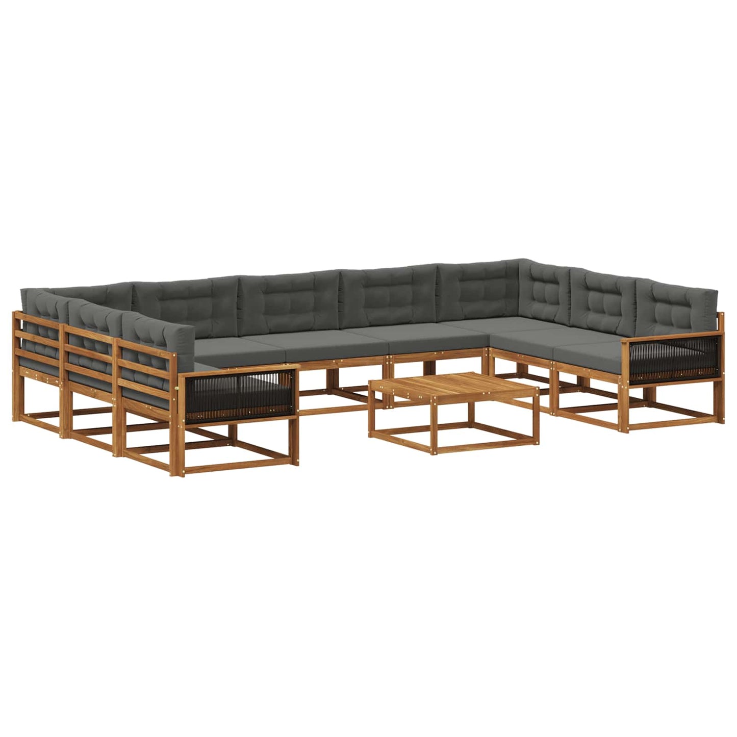 Set di divani da esterno 10 pcs Naturale e Antracite | homemem39