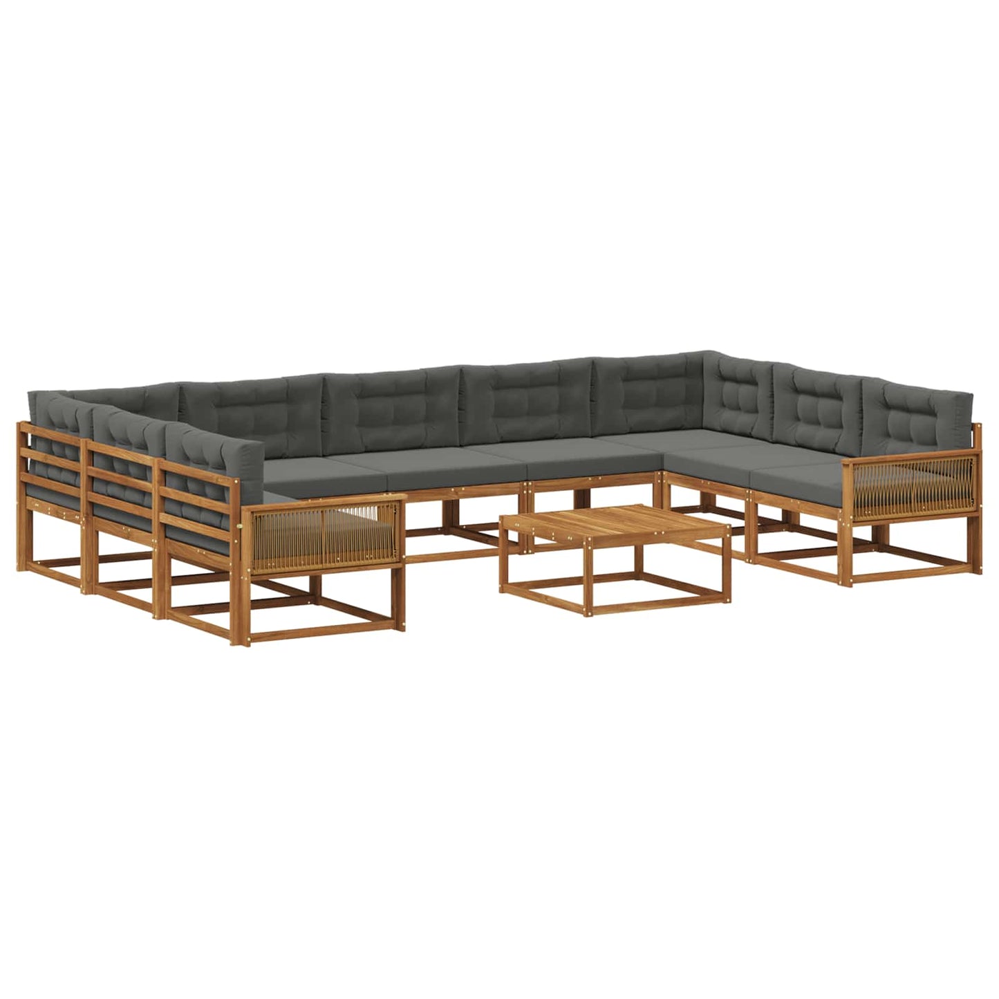 Set di divani da esterno 10 pcs Naturale e Antracite | homemem39