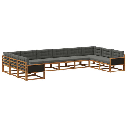 Set di divani da esterno 10 pcs Naturale e Antracite