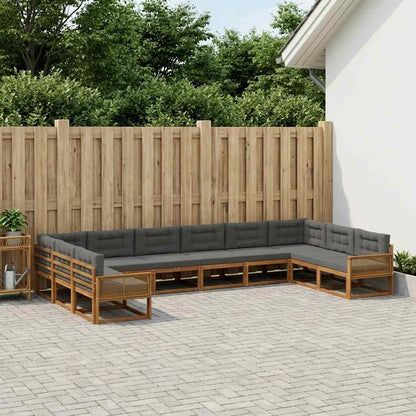 Set di divani da esterno 10 pcs Naturale e Antracite