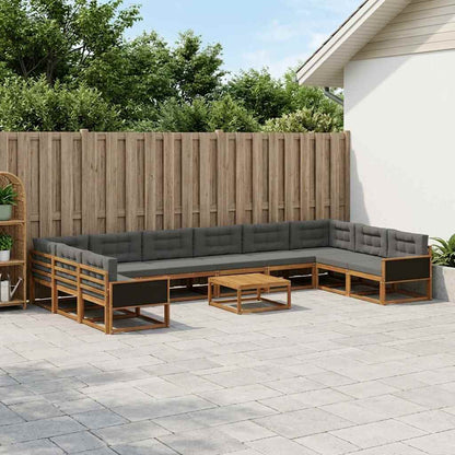 Set di divani da esterno 11 pcs Naturale e Antracite
