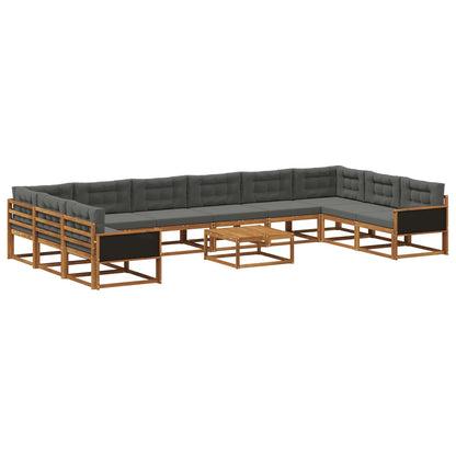Set di divani da esterno 11 pcs Naturale e Antracite