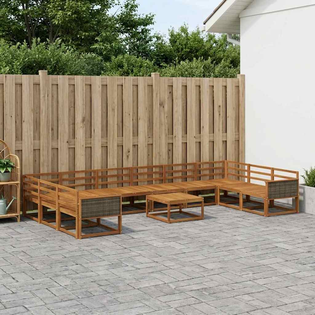 Set di divani da esterno 11 pcs Naturale