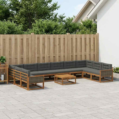 Set di divani da esterno 11 pcs Naturale e Antracite