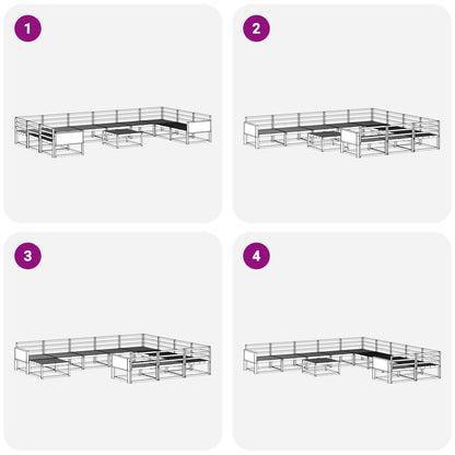 Set di divani da esterno 11 pcs Naturale