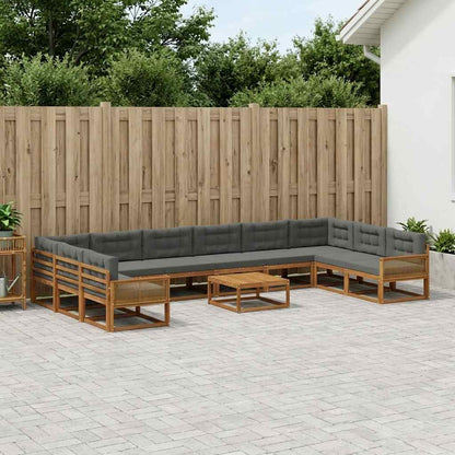 Set di divani da esterno 11 pcs Naturale e Antracite