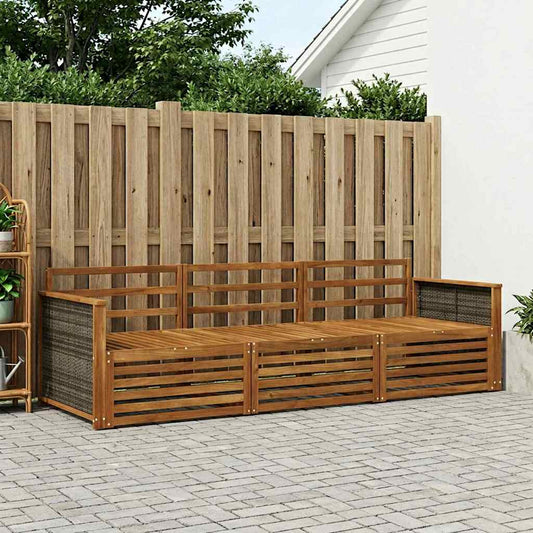 Set di divani da esterno 3 pcs Naturale
