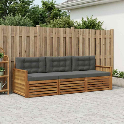 Set di divani da esterno con cuscino 3 pcs Naturale e Antracite