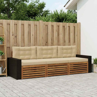 Set di divani da esterno 3 pcs Naturale e Beige Poliestere | homemem39