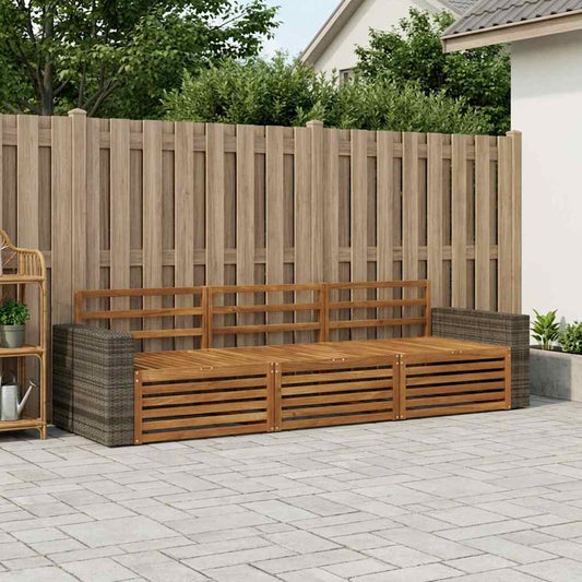 Set di divani da esterno 3 pcs Naturale | homemem39