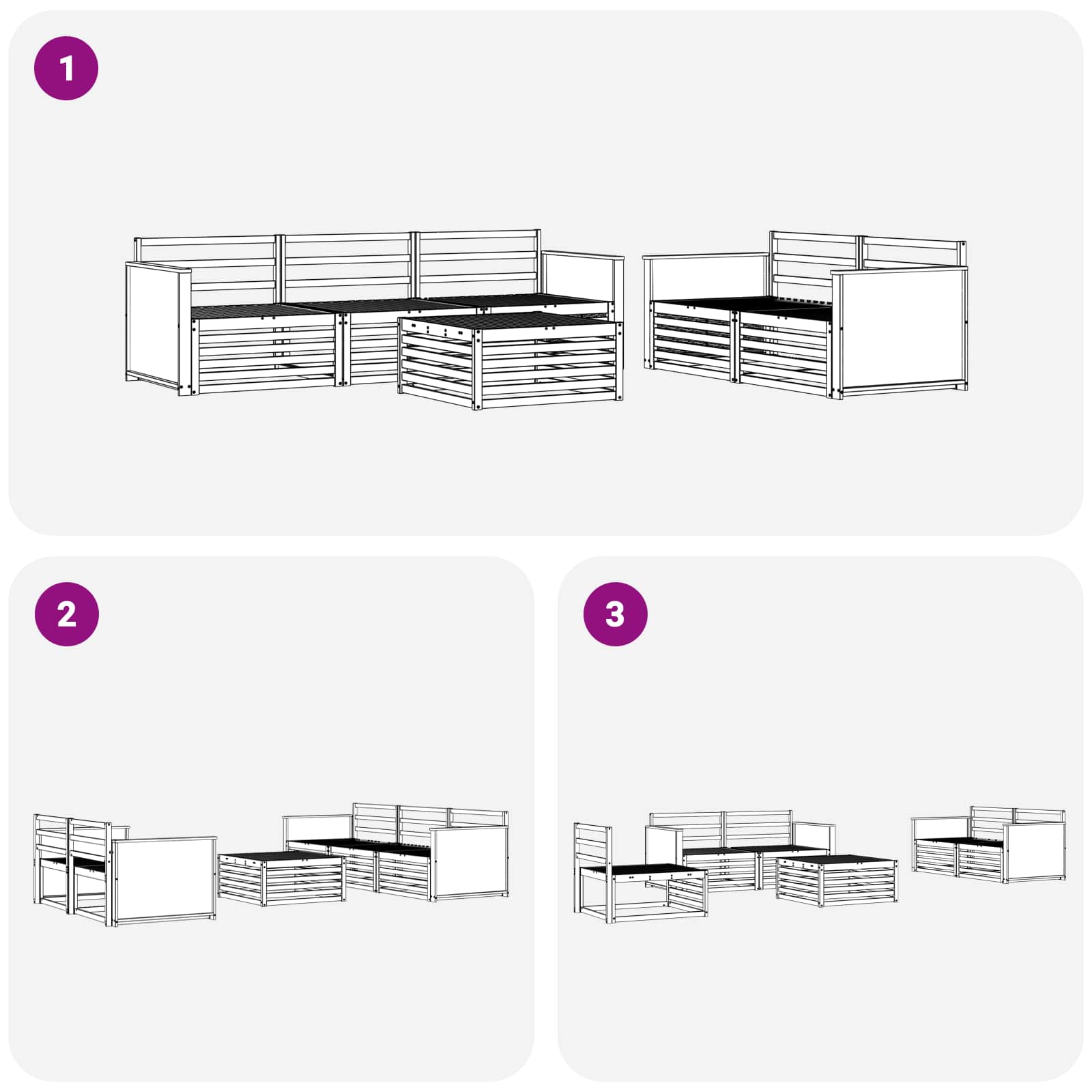 Set di divani da esterno 6 pcs Naturale | homemem39
