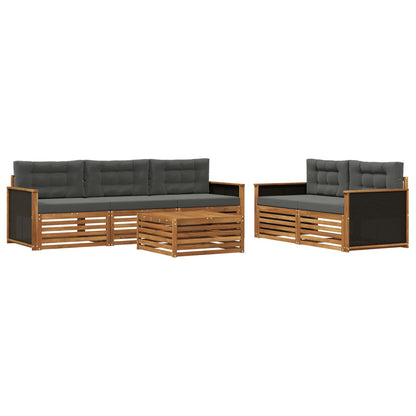 Set di divani da esterno 6 pcs Naturale e Antracite | homemem39