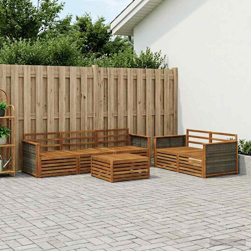 Set di divani da esterno 6 pcs Naturale