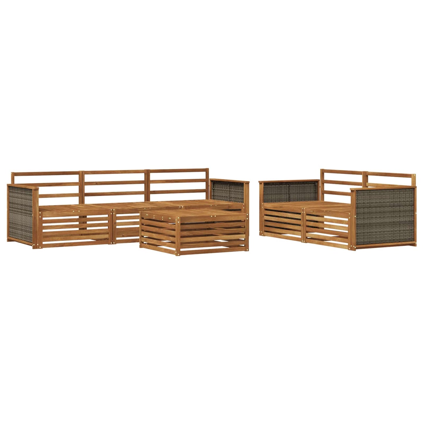 Set di divani da esterno 6 pcs Naturale