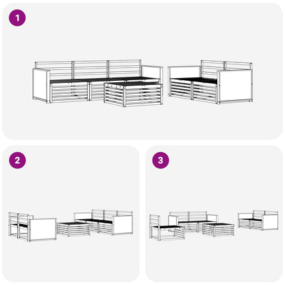 Set di divani da esterno 6 pcs Naturale