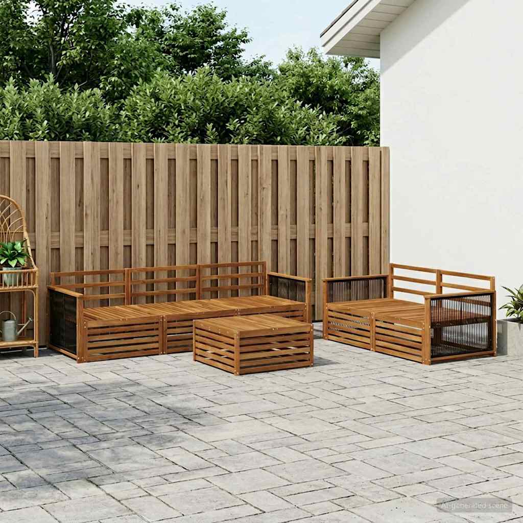 Set di divani da esterno 6 pcs Naturale
