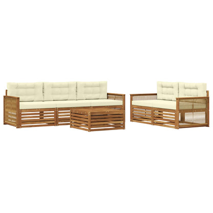 Set di divani da esterno con cuscino 6 pcs Naturale e Crema | homemem39