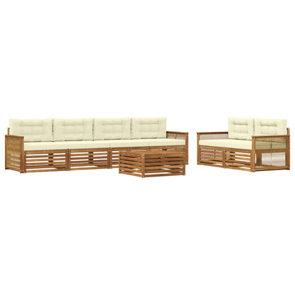 Set di divani da esterno con cuscino 7 pcs Naturale e Crema | homemem39