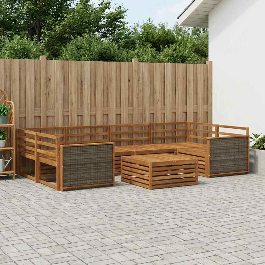 Set di divani da esterno 7 pcs Naturale