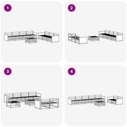 Set di divani da esterno 8 pcs Naturale