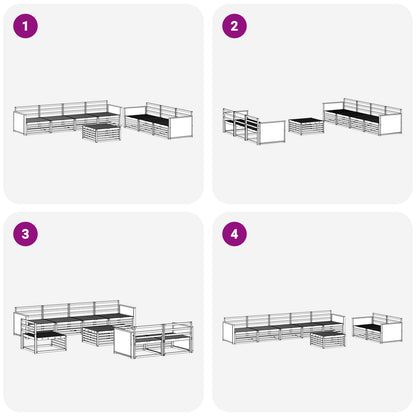 Set di divani da esterno 8 pcs Naturale