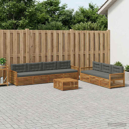 Set di divani da esterno con cuscino 8 pcs Naturale e Antracite