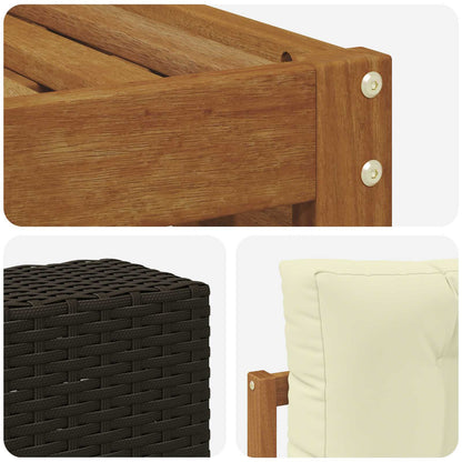 Set di divani da esterno 8 pcs Naturale e Crema 79 x 79 x 37 cm | homemem39