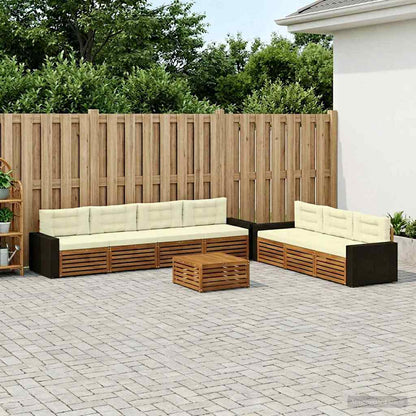 Set di divani da esterno 8 pcs Naturale e Crema 79 x 79 x 37 cm | homemem39