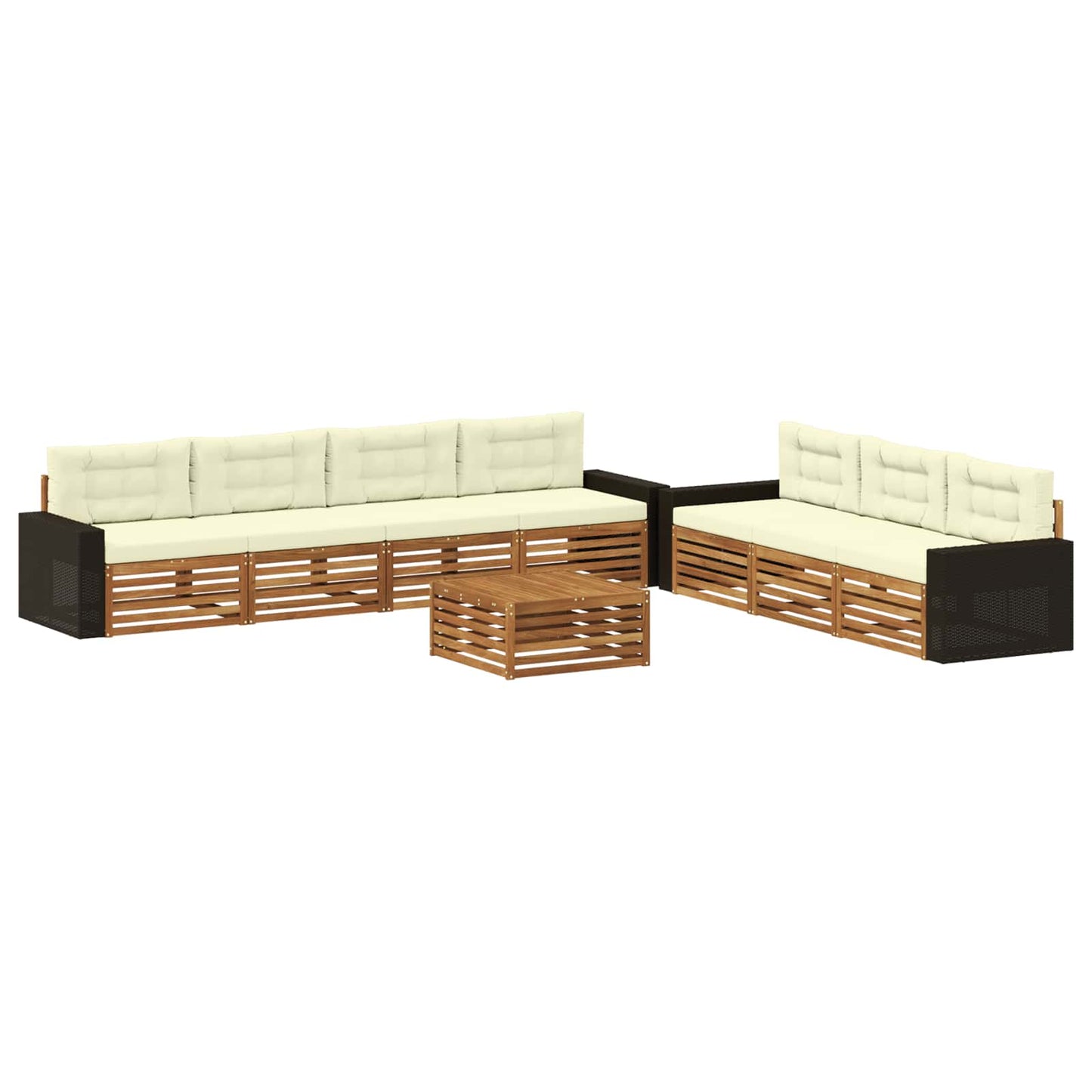 Set di divani da esterno 8 pcs Naturale e Crema 79 x 79 x 37 cm | homemem39