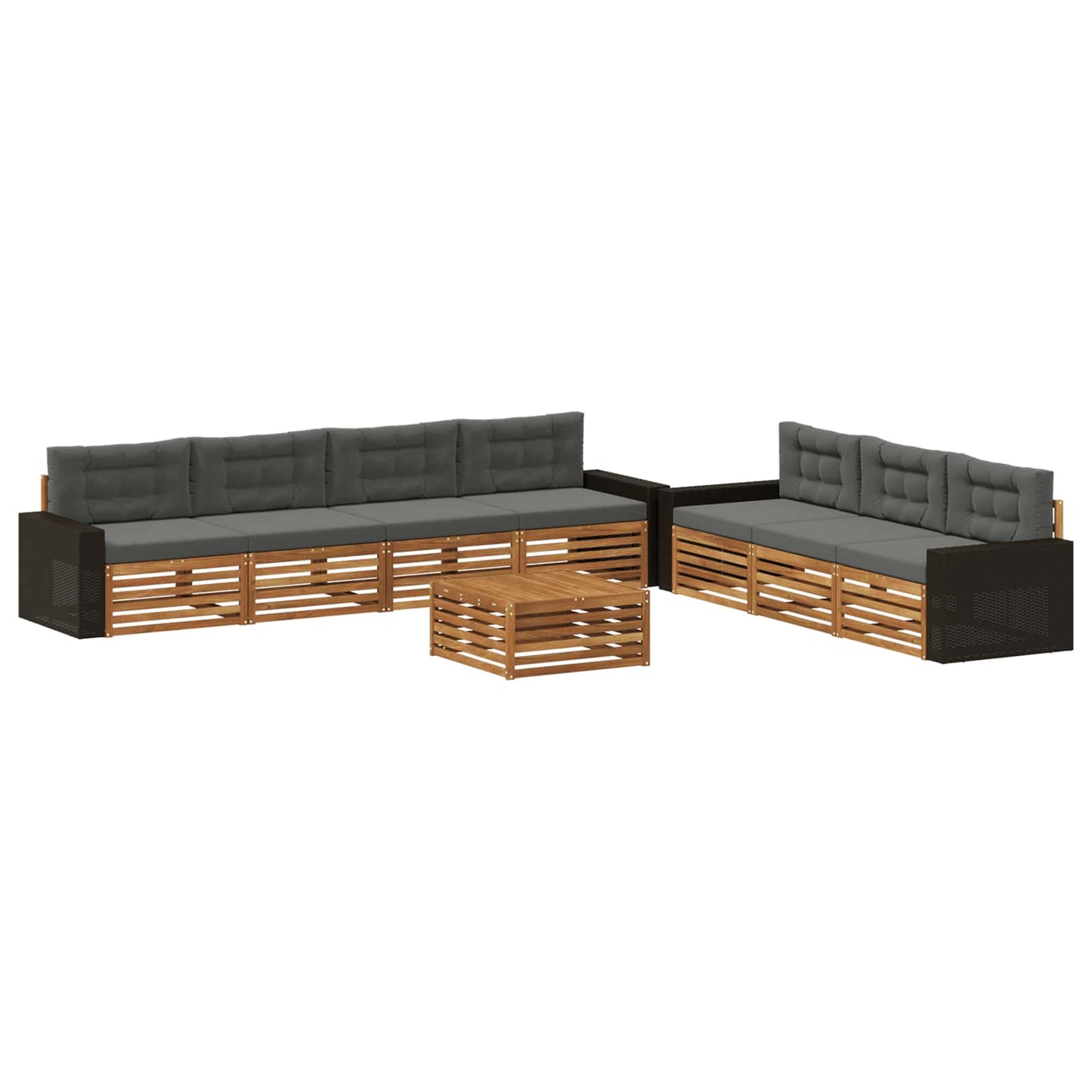 Set di divani da esterno 8 pcs Naturale e Antracite | homemem39