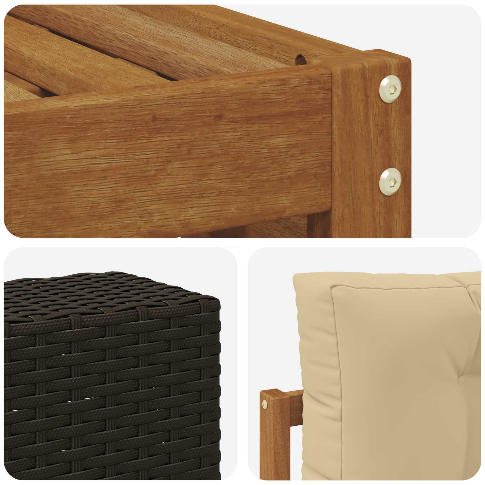 Set di divani da esterno 8 pcs Naturale e Beige 79 x 79 x 37 cm | homemem39