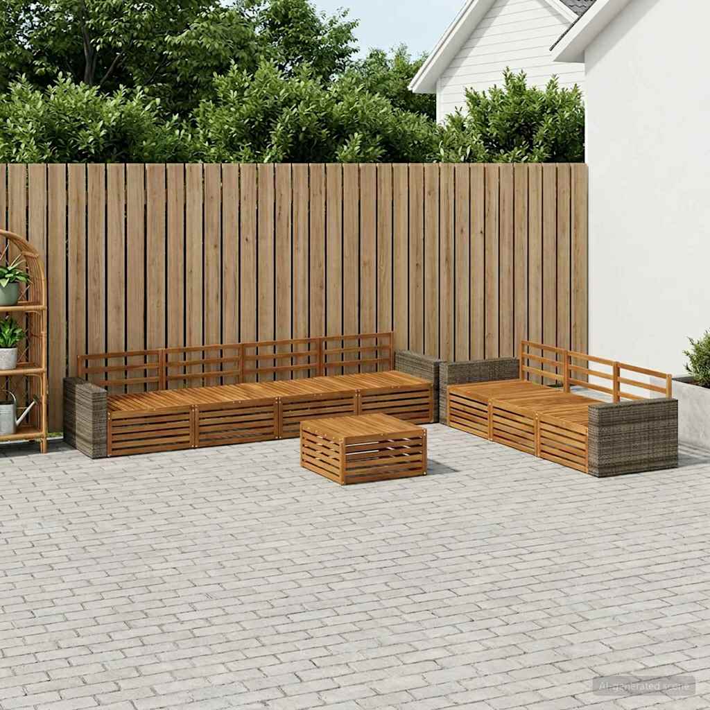 Set di divani da esterno 8 pcs Naturale 79 x 79 x 37 cm | homemem39