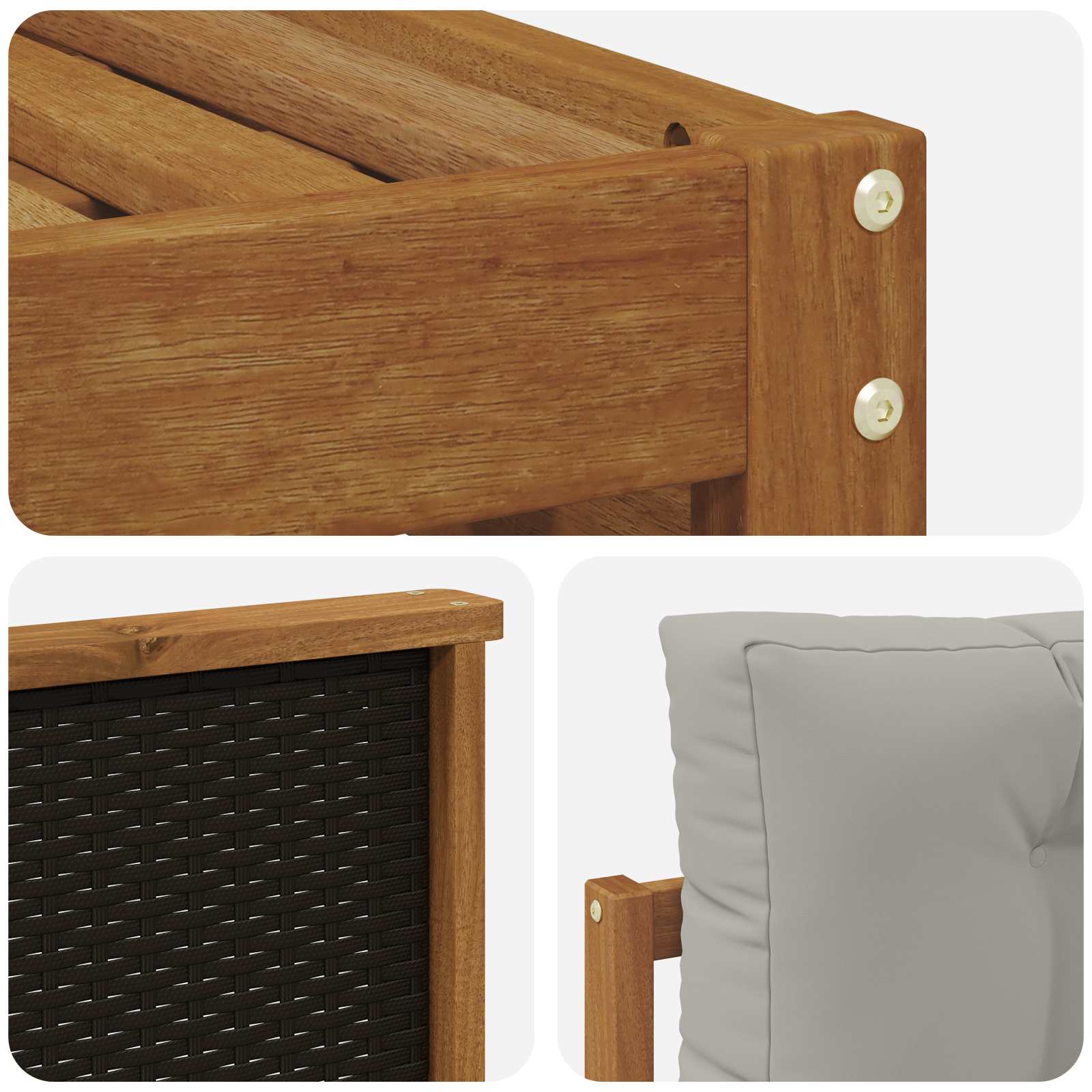 Set di divani da esterno 8 pcs Naturale e Grigio Chiaro | homemem39